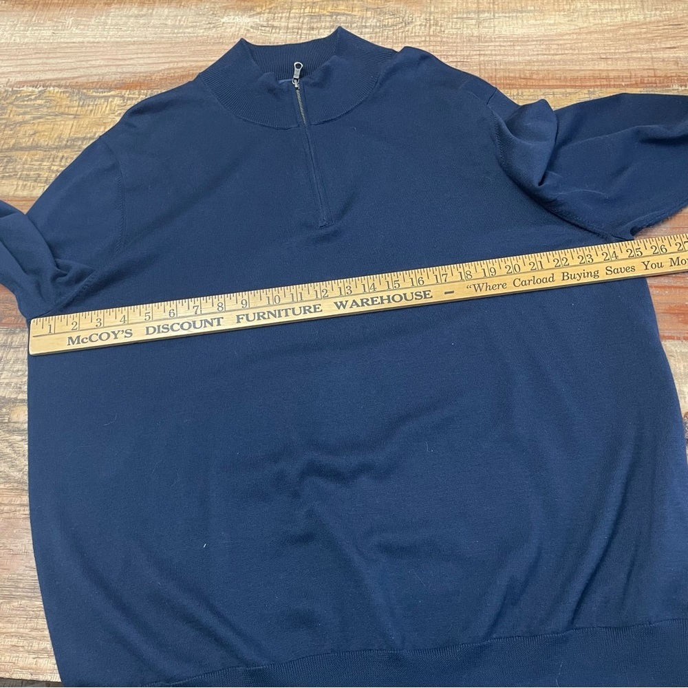 Brooks Brothers men’s large Supima Cotton quarter zip pullover navy dark blue - Picture 7 of 10